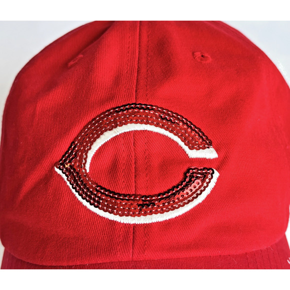 Cincinnati Reds Women's Baseball Cap Glitter C Fan Favorite Adjustable Strap - Picture 2 of 8